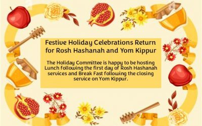 Festive Holiday Celebrations Begin Again on Rosh Hashana and Yom Kippur